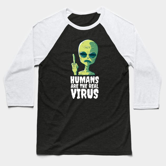 Humans are the real virus Baseball T-Shirt by cecatto1994